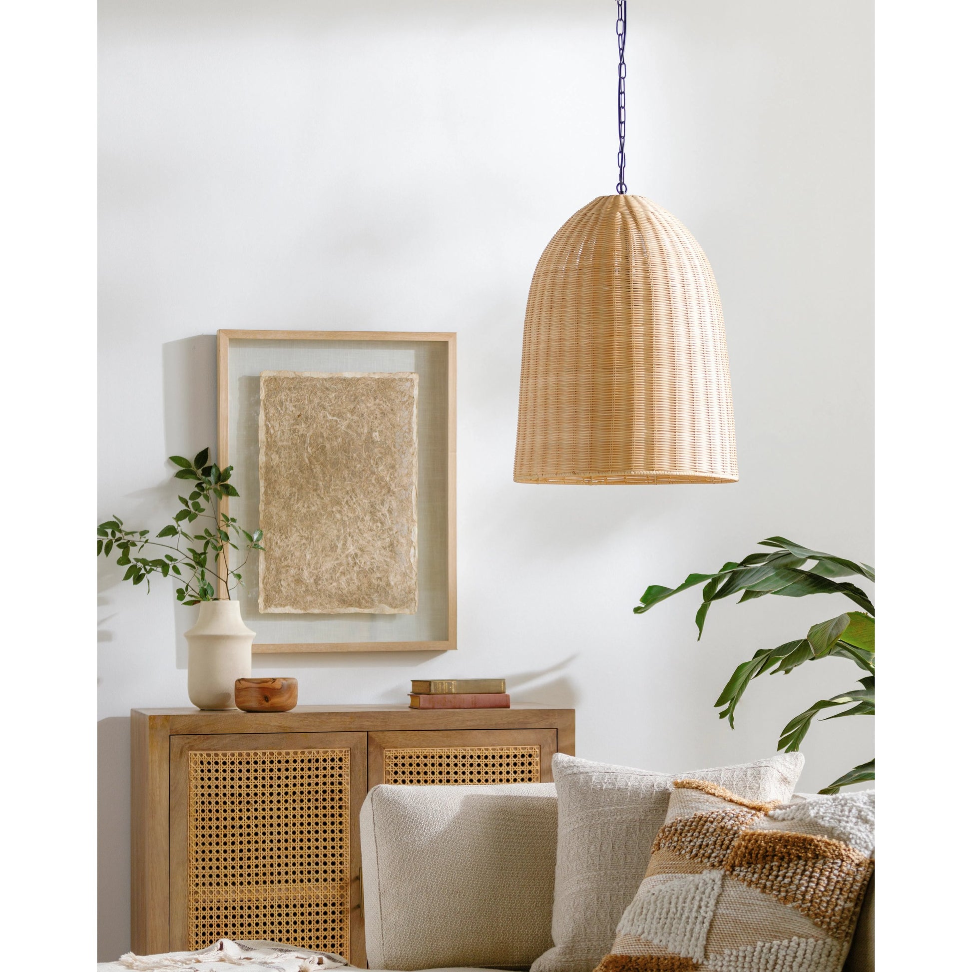 Arboria Pendant - 529022 by Surya. Made from fixture: rattan in a cottage & farmhouse style.