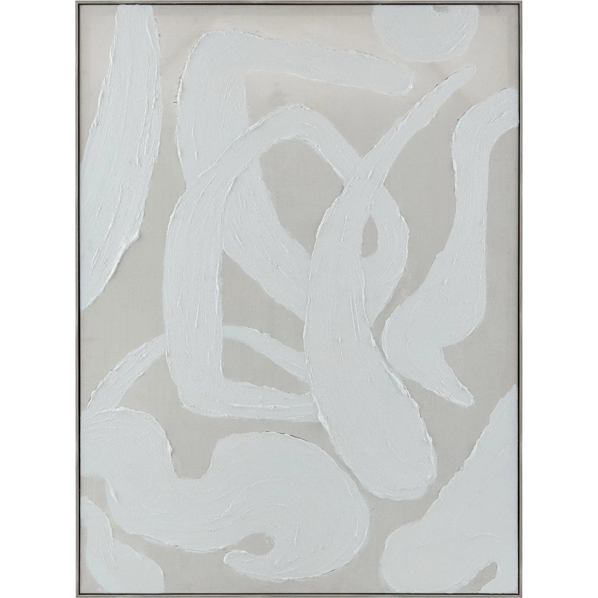 Arjan Framed Art by Livabliss in taupe and hand painted. Made from canvas, polystyrene in a unique style.