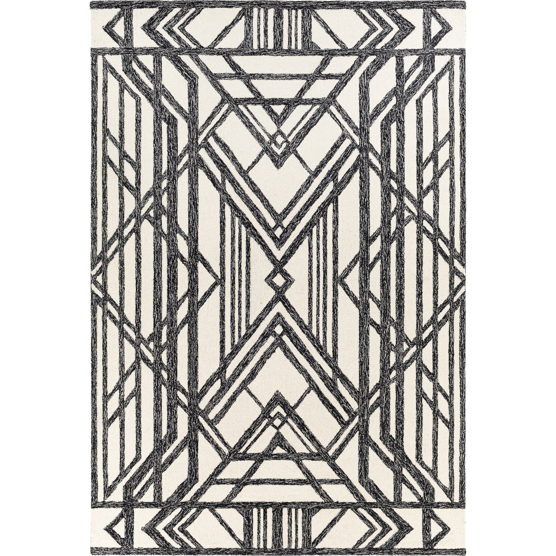 Arsenal Rug - 29509 by Livabliss in black, cream. Made from 100% wool in a unique style.