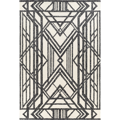 Arsenal Rug - 29509 by Livabliss in black, cream. Made from 100% wool in a unique style.