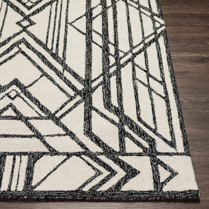 Arsenal Rug - 29509 by Livabliss in black, cream. Made from 100% wool in a unique style.