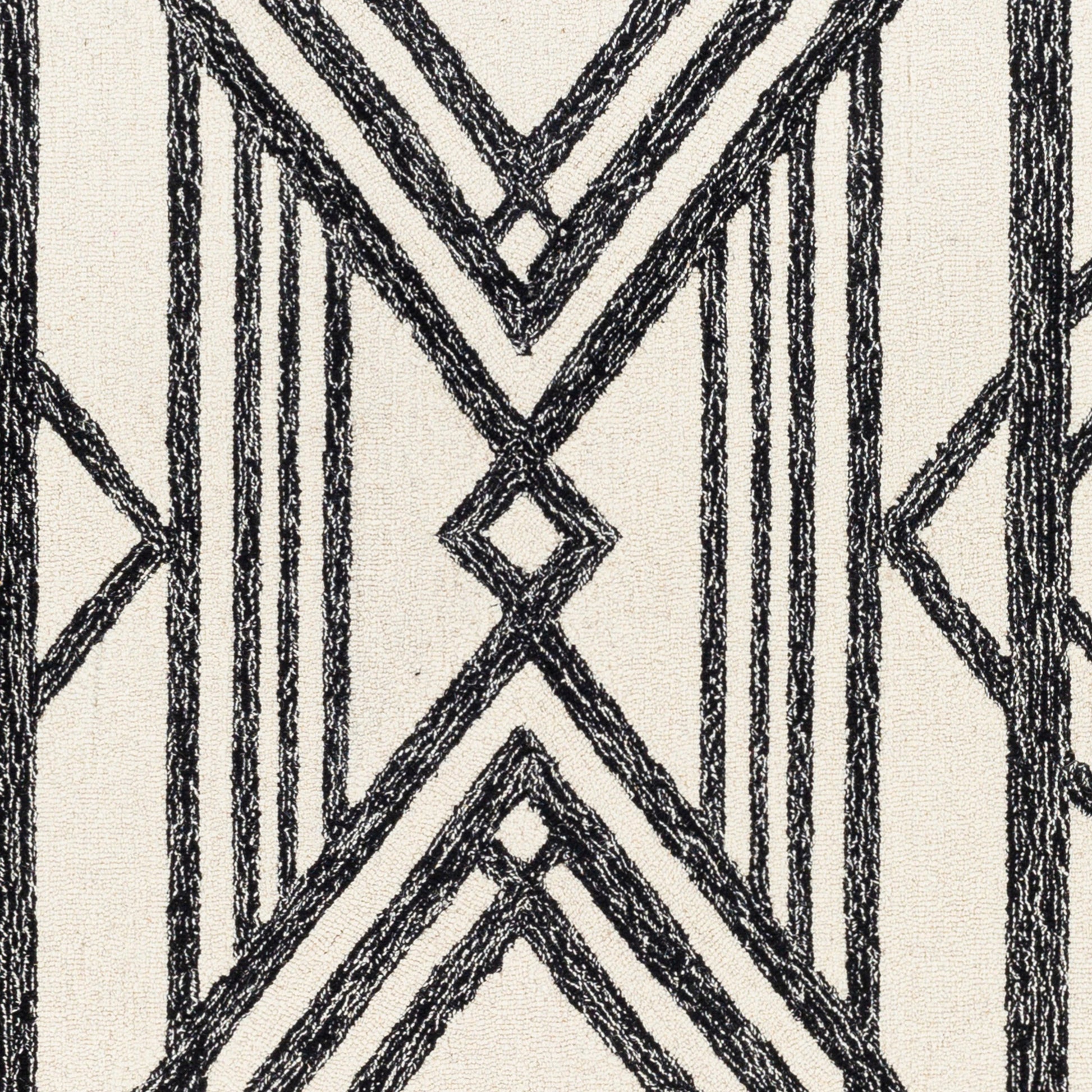 Arsenal Rug - 29509 by Livabliss in black, cream. Made from 100% wool in a unique style.