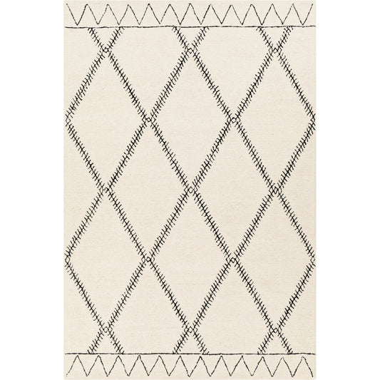 Arsenal Rug - 29510 by Surya in cream, black. Made from 100% wool in a unique style.