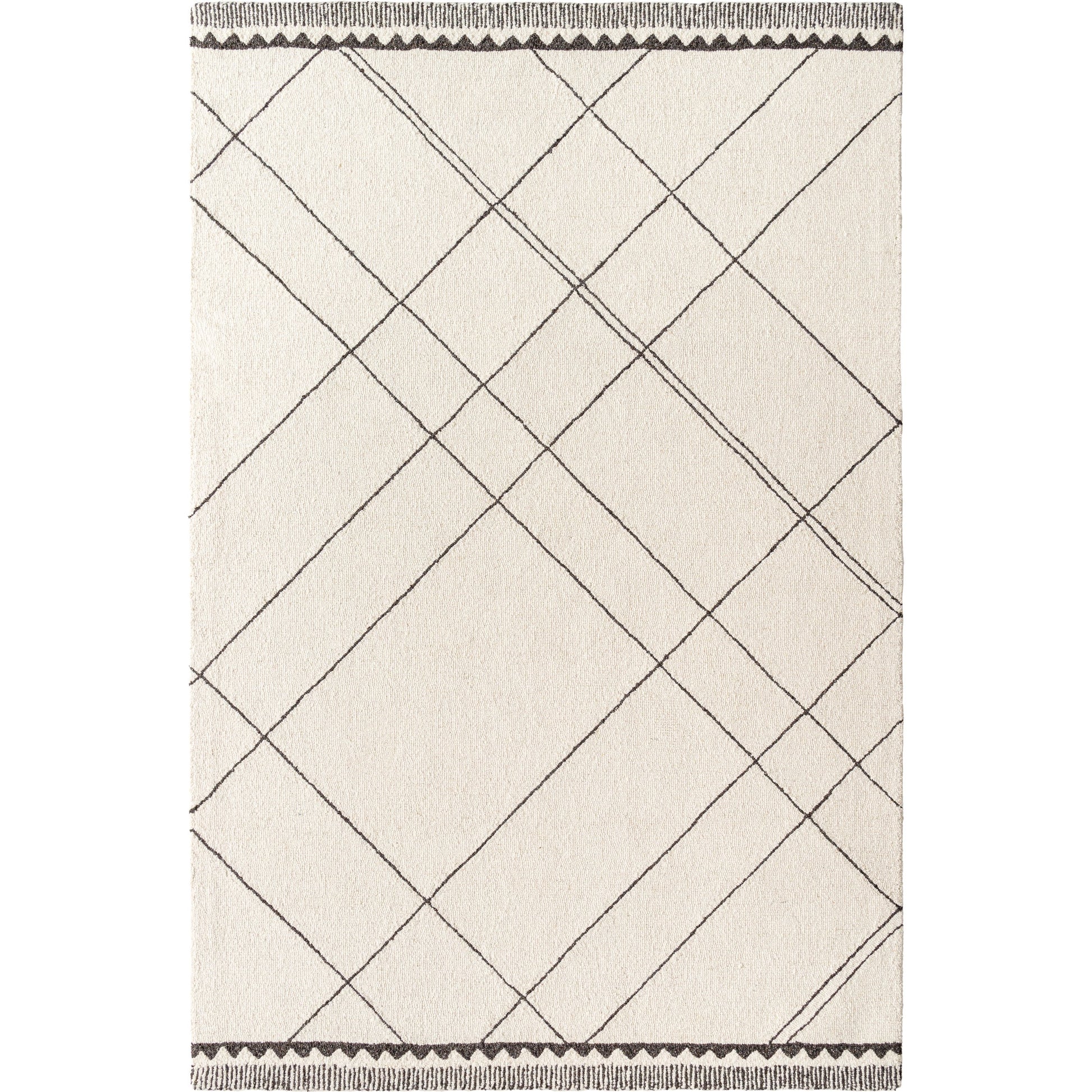 Arsenal Rug by Livabliss in cream, black. Made from main: 100% wool in a modern style.