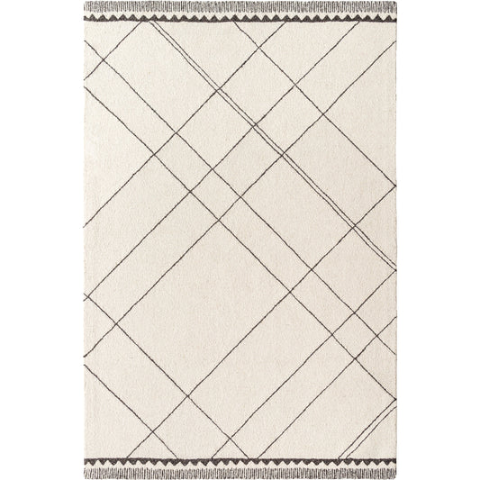 Arsenal Rug by Livabliss in cream, black. Made from main: 100% wool in a modern style.