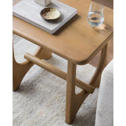 Arland End Table by Surya in brown. Made from mango wood in a transitional style.