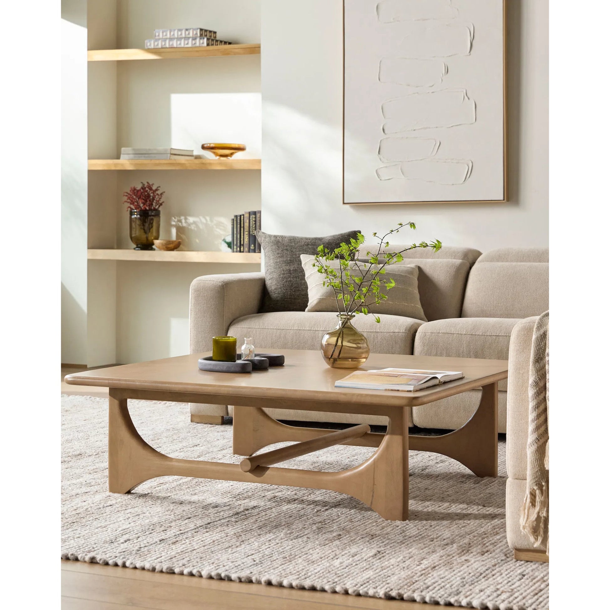 Arland Coffee Table by Surya in brown. Made from mango wood in a transitional style.