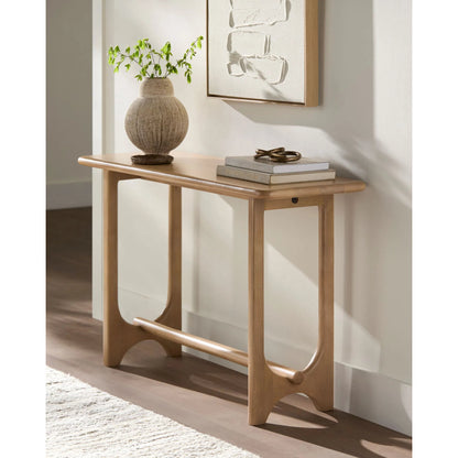 Arland Console Table by Surya in brown. Made from mango wood in a transitional style.