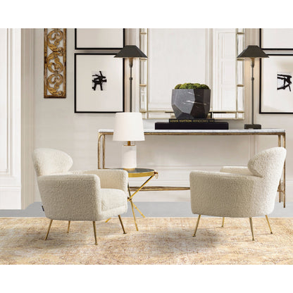 Felice Chair by Pasargad Home in cream and cream, cream. Made from unique in a modern style.