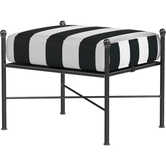 Provence Outdoor Ottoman by Sunset West. Made from wrought iron in a modern style.