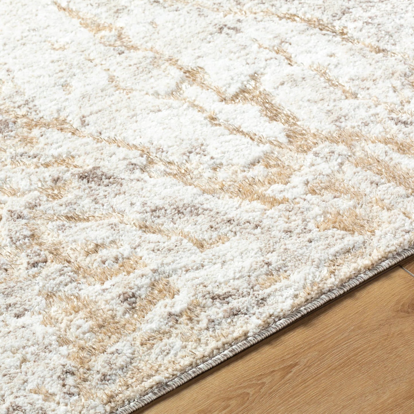 004 SI-2099944,SI-2099945,SI-2099946 | Closeup | Andorra Plus ARP-2300 Rug by Livabliss in light gray, ivory, light brown, light beige, tan. Made from polypropylene, polyester in a unique style.