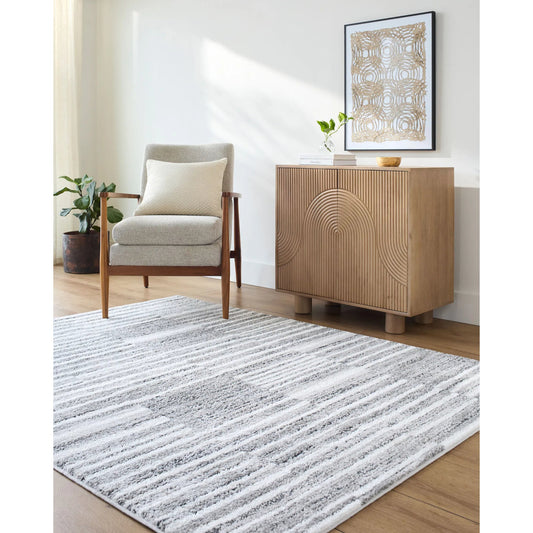 Andorra Plus ARP-2316 Rug by Livabliss in medium gray, black, light gray, ivory, white. Made from polypropylene, polyester in a unique style.