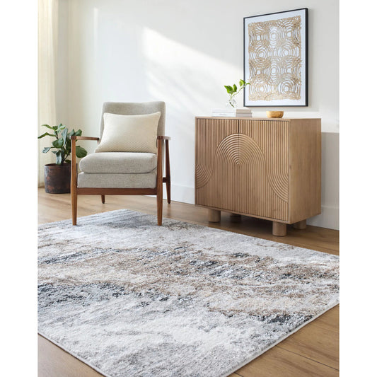 Andorra Plus ARP-2317 Rug by Livabliss in light silver, silver, prairie dust, metallic - silver, nickel, sage. Made from polypropylene, polyester in a unique style.
