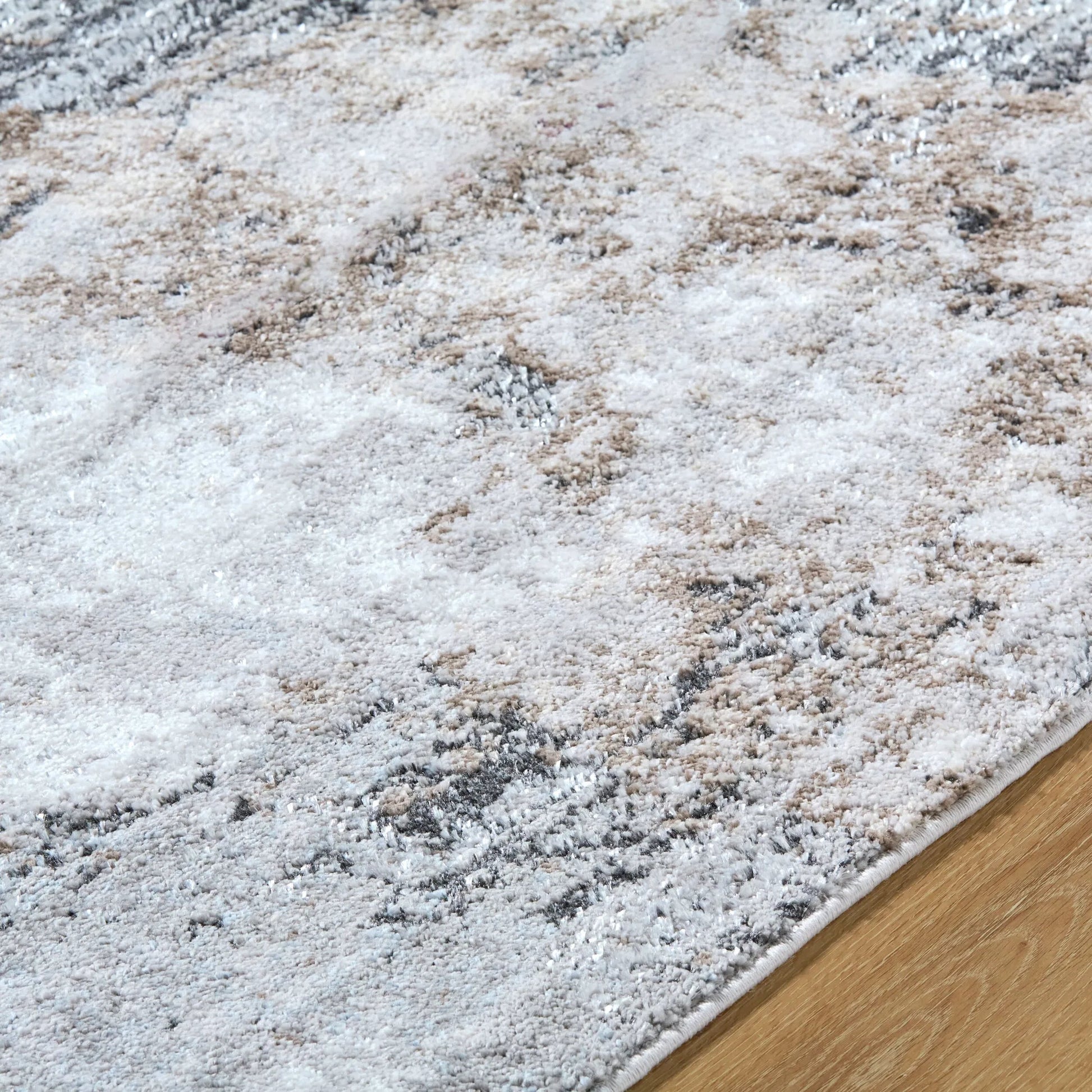 Andorra Plus ARP-2317 Rug by Livabliss in light silver, silver, prairie dust, metallic - silver, nickel, sage. Made from polypropylene, polyester in a unique style.