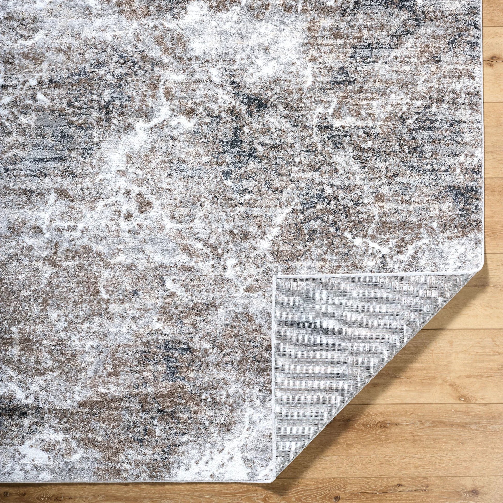 Andorra Plus ARP-2318 Rug by Livabliss in light silver, ash, prairie dust, metallic - silver, sage, walnut, nickel. Made from polypropylene, polyester in a unique style.