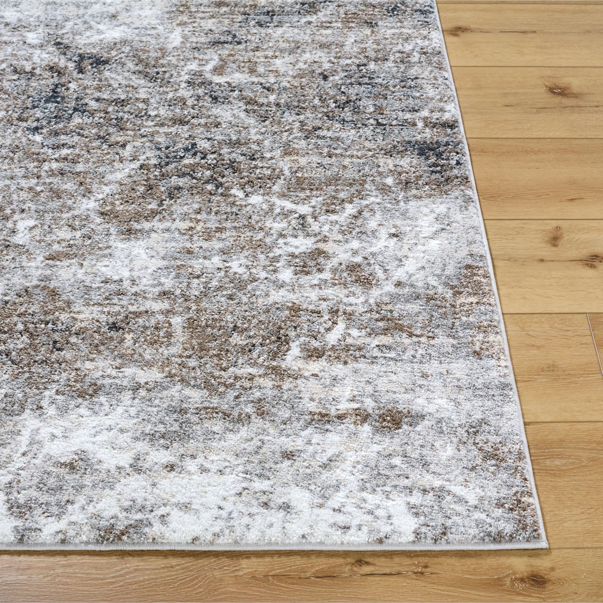 Andorra Plus ARP-2318 Rug by Livabliss in light silver, ash, prairie dust, metallic - silver, sage, walnut, nickel. Made from polypropylene, polyester in a unique style.