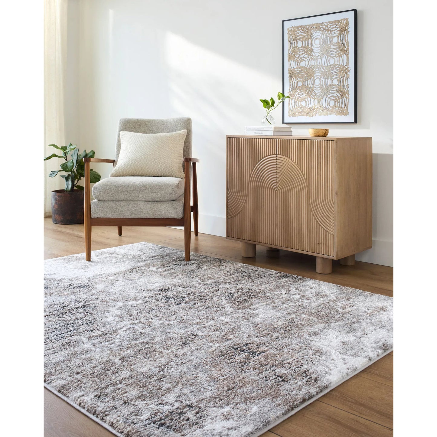 006 SI-2168906,SI-2168907,SI-2168908 | Lifestyle | Andorra Plus ARP-2318 Rug by Livabliss in light silver, ash, prairie dust, metallic - silver, sage, walnut, nickel. Made from polypropylene, polyester in a unique style.