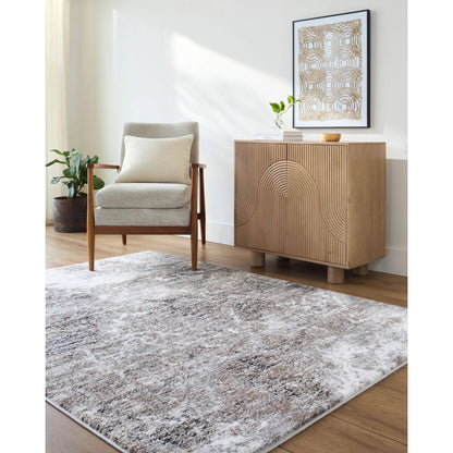 Andorra Plus ARP-2318 Rug by Livabliss in light silver, ash, prairie dust, metallic - silver, sage, walnut, nickel. Made from polypropylene, polyester in a unique style.