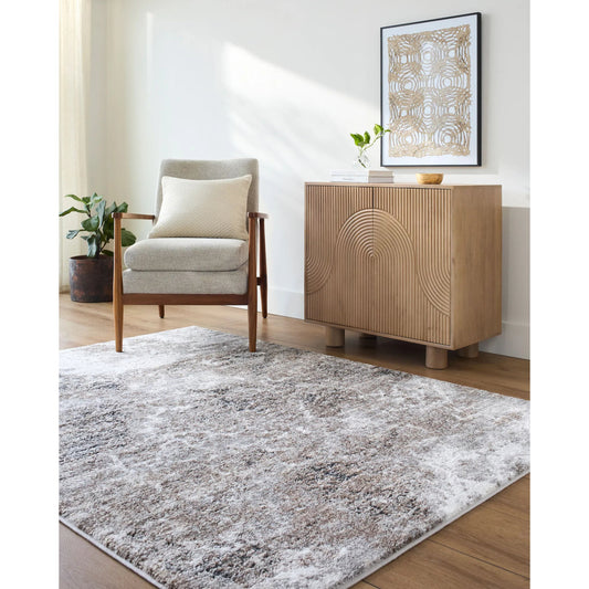 Andorra Plus ARP-2318 Rug by Livabliss in light silver, ash, prairie dust, metallic - silver, sage, walnut, nickel. Made from polypropylene, polyester in a unique style.