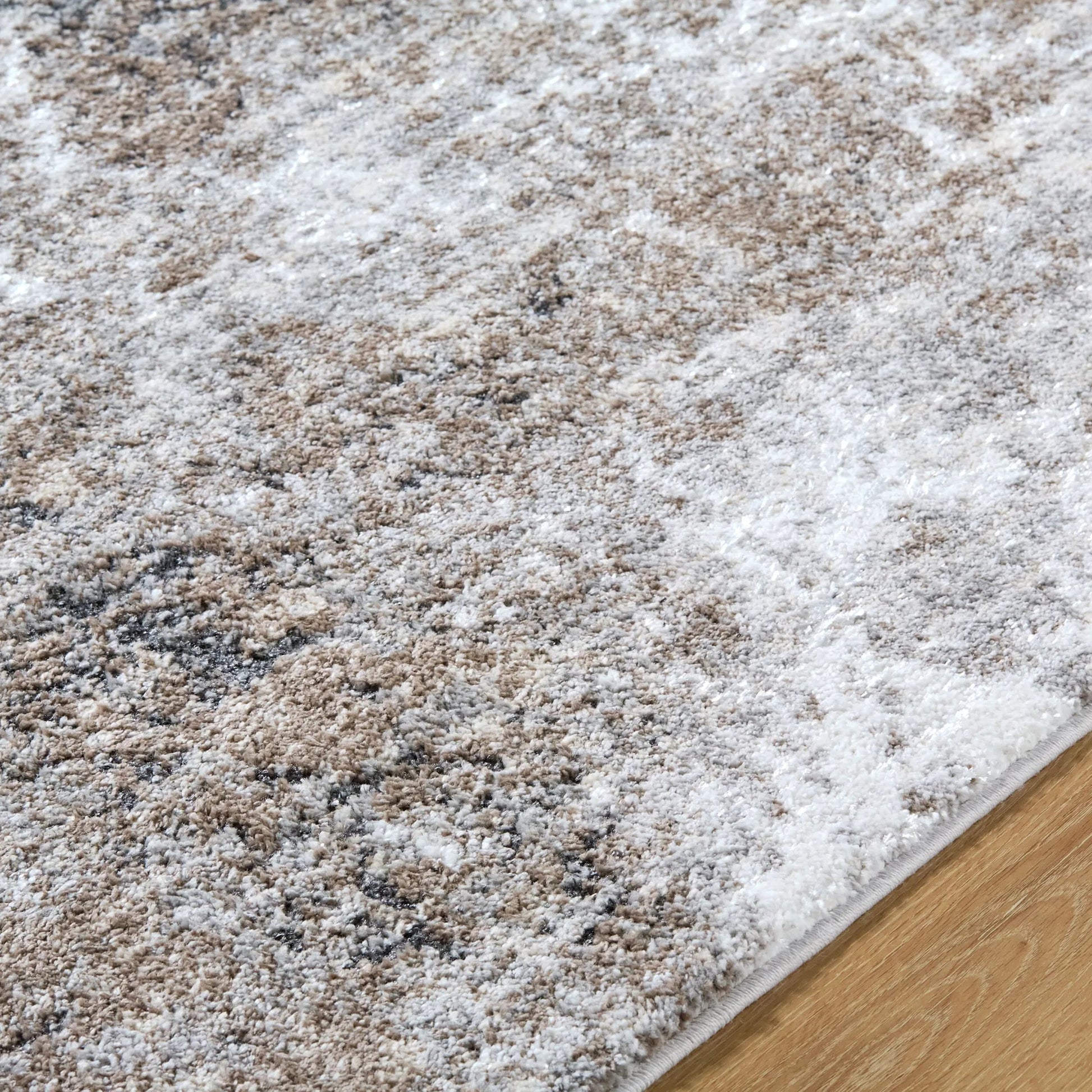 Andorra Plus ARP-2318 Rug by Livabliss in light silver, ash, prairie dust, metallic - silver, sage, walnut, nickel. Made from polypropylene, polyester in a unique style.