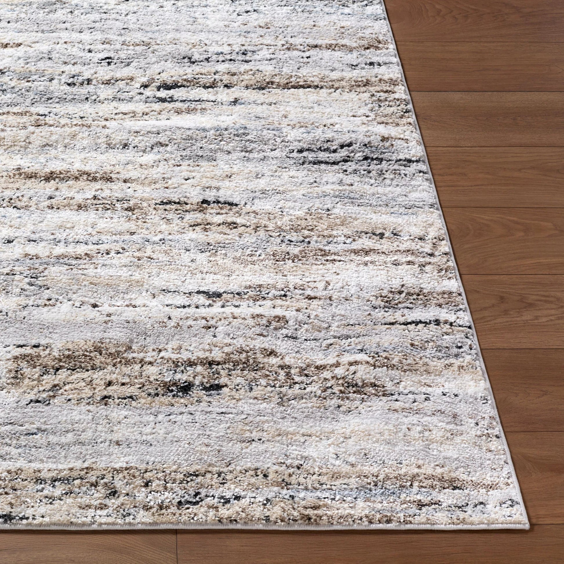 Andorra Plus ARP-2319 Rug by Livabliss in ivory, light beige, light gray, black, medium gray, medium brown. Made from polypropylene, polyester in a unique style.