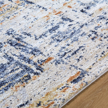 Andorra Plus ARP-2320 Rug by Livabliss in light silver, metallic - silver, ash, slate, natural, beetle blue, light wood. Made from polypropylene, polyester in a unique style.