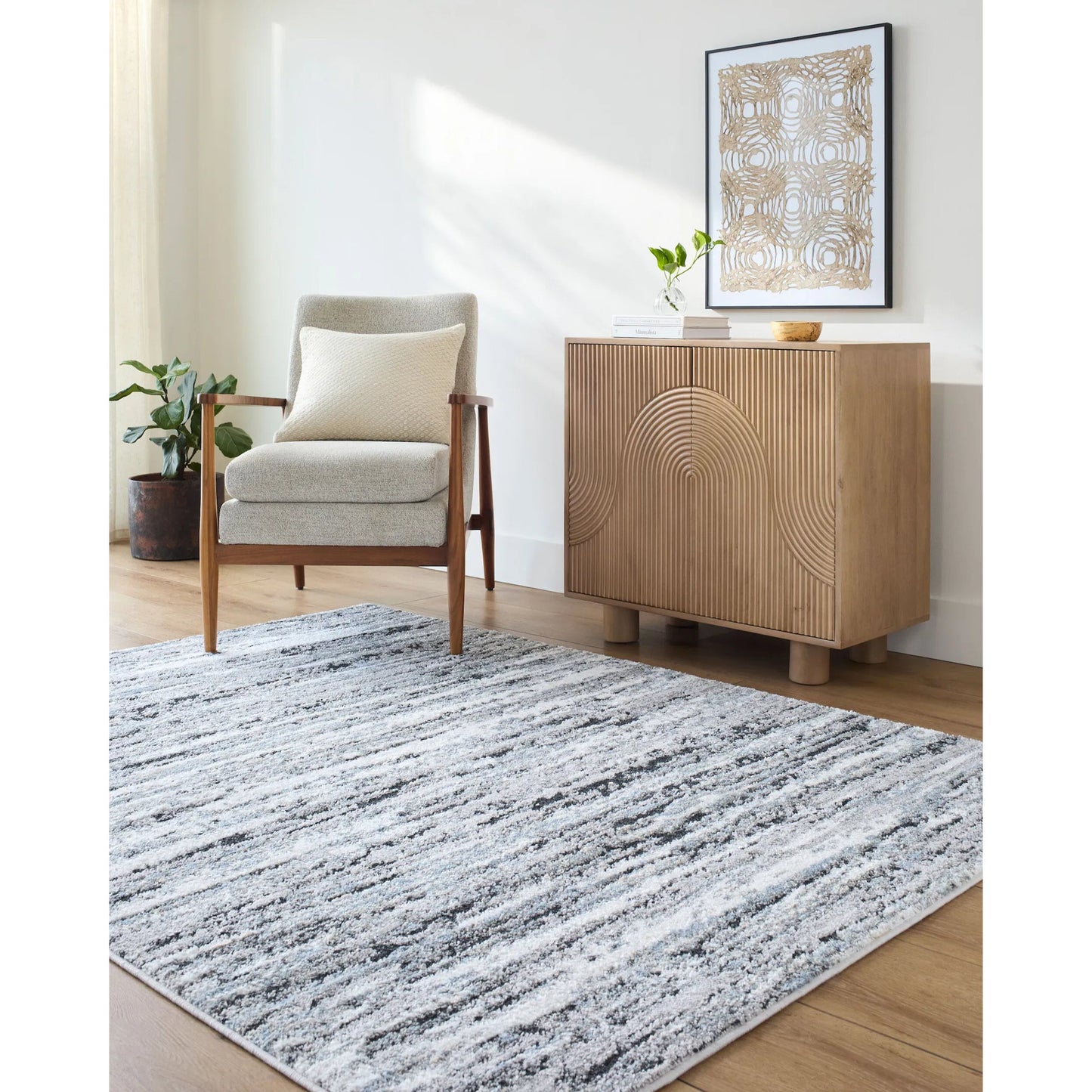 007 SI-2168915,SI-2168916,SI-2168917 | Lifestyle | Andorra Plus ARP-2321 Rug by Livabliss in light silver, metallic - silver, silver, sage, slate, ink, nickel. Made from polypropylene, polyester in a unique style.