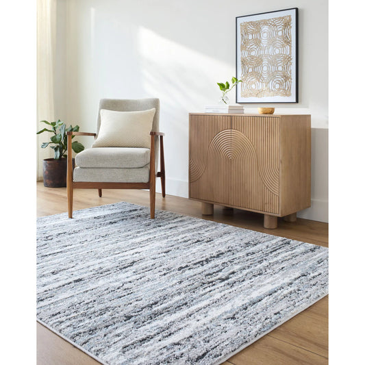 Andorra Plus ARP-2321 Rug by Livabliss in light silver, metallic - silver, silver, sage, slate, ink, nickel. Made from polypropylene, polyester in a unique style.