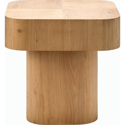 Arquette End Table - 530917 by Surya in clear and natural. Made from wood veneer in a modern style.