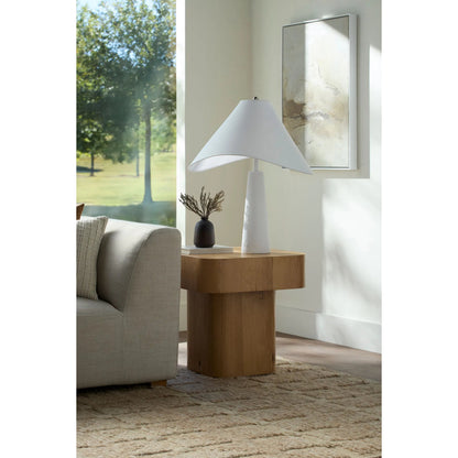 Arquette End Table - 530917 by Surya in clear and natural. Made from wood veneer in a modern style.