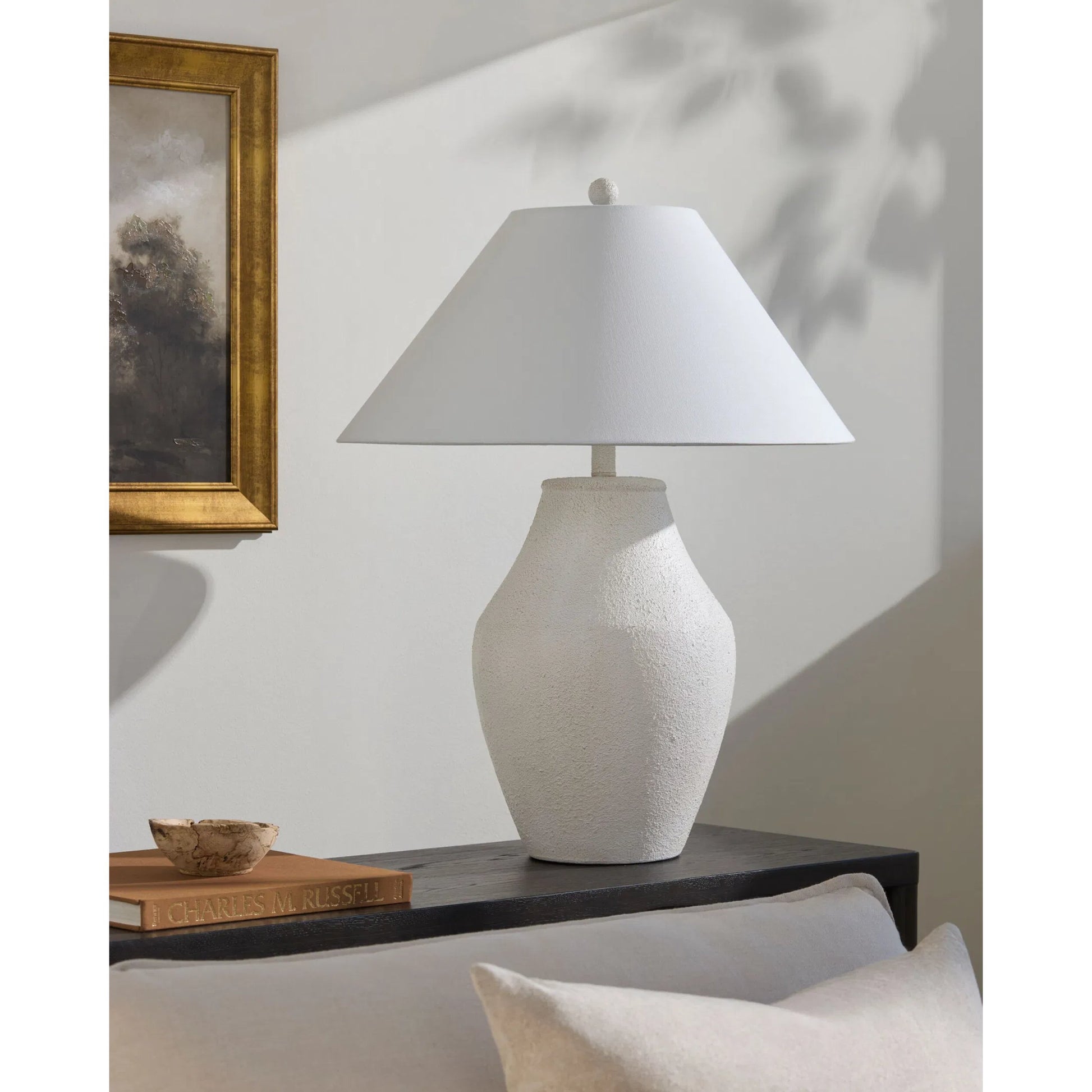 Amaryllis Lamp - 531302 by Surya. Made from ceramic, linen, metal, resin in a modern style.