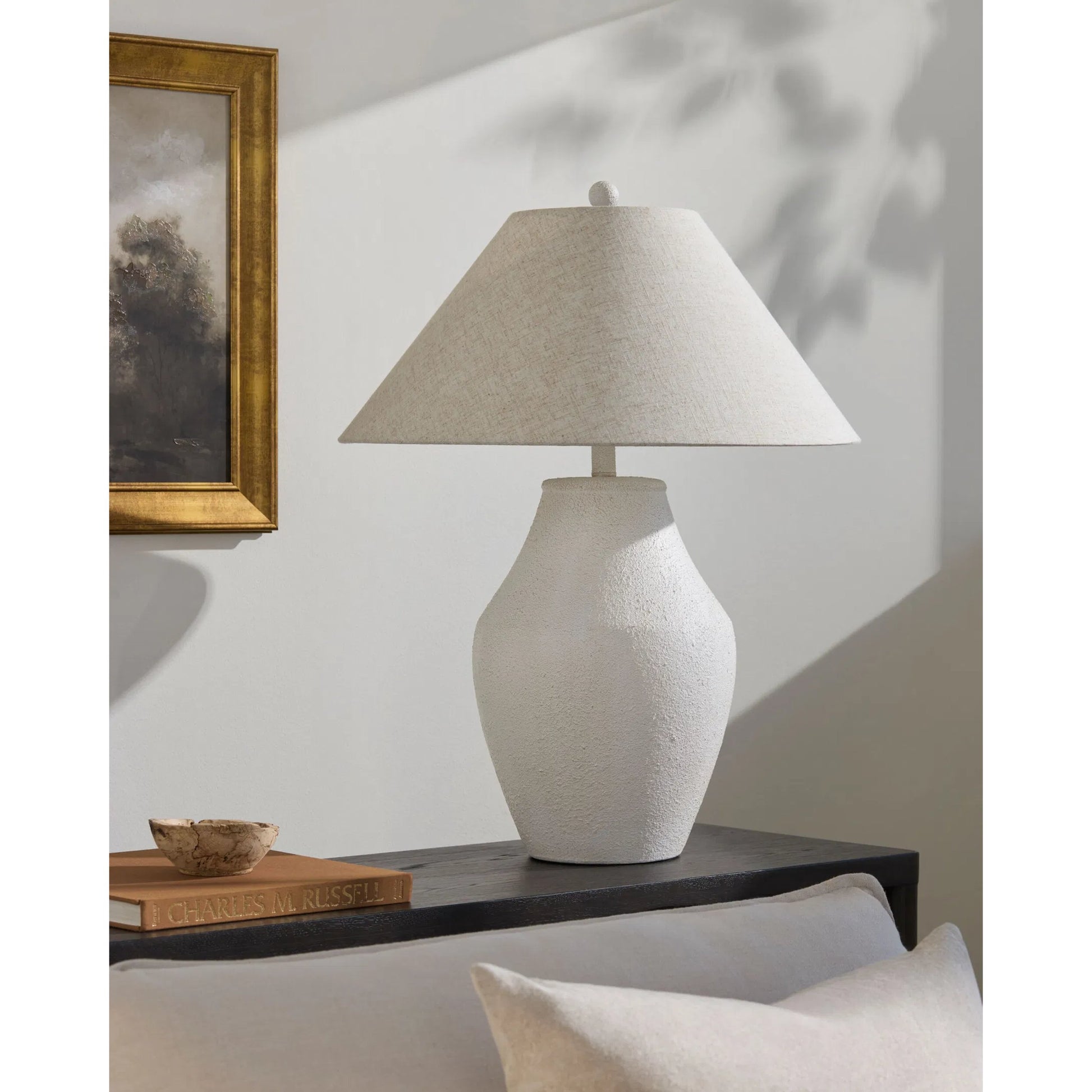 Amaryllis Lamp - 531302 by Surya. Made from ceramic, linen, metal, resin in a modern style.