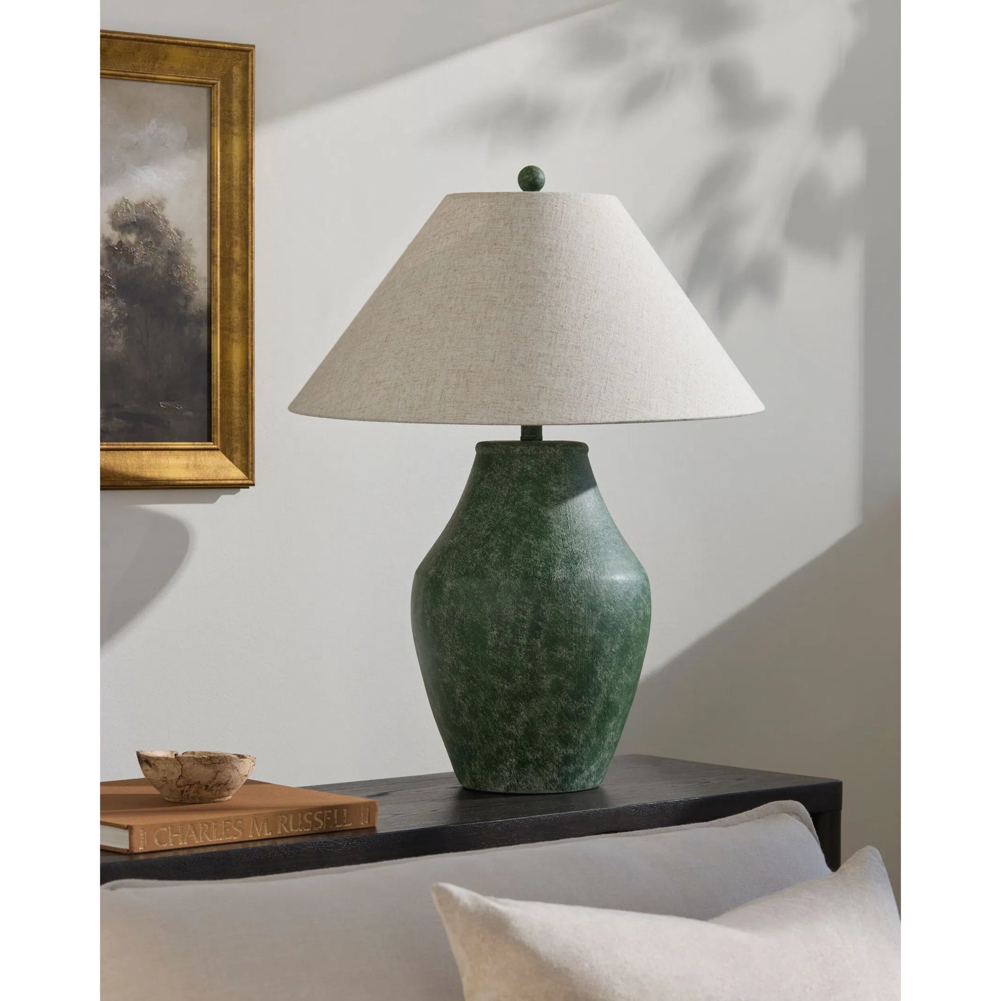 Amaryllis Lamp - 531302 by Surya. Made from ceramic, linen, metal, resin in a modern style.