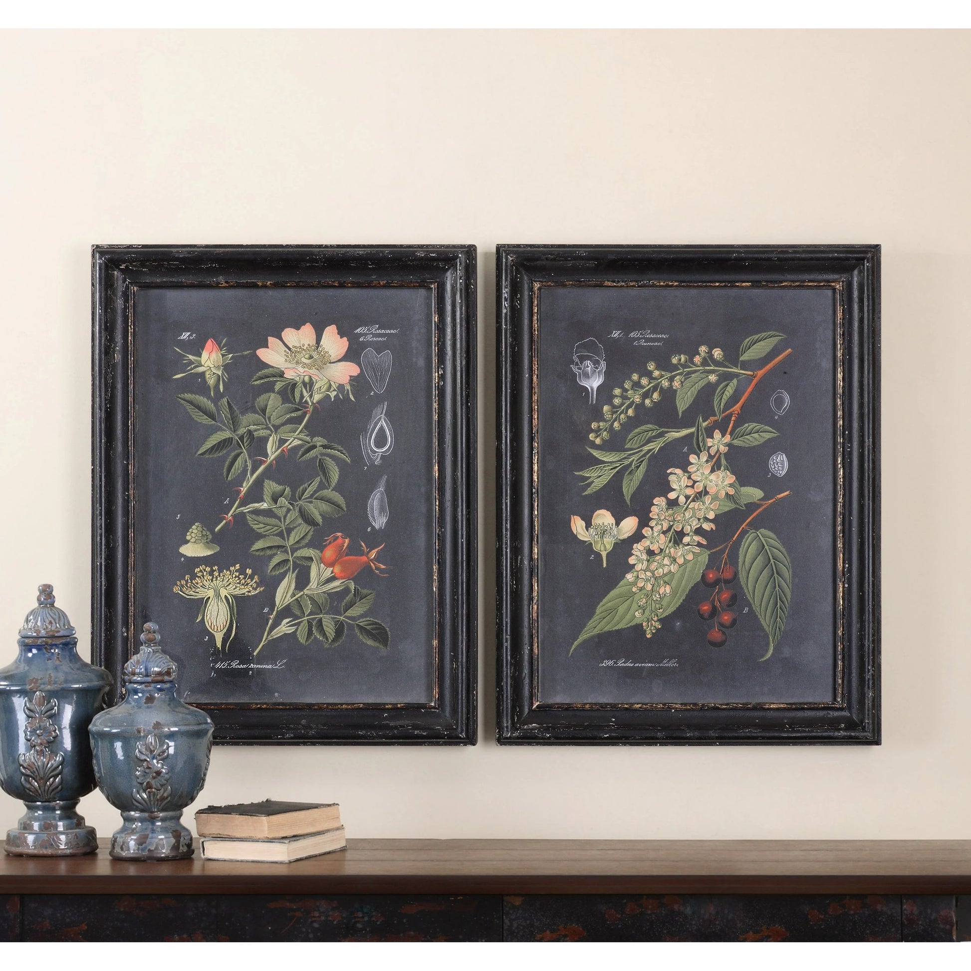 Midnight Botanicals Wall Art (Set of 2) by Uttermost in multi. Made from mdf in a cottage & farmhouse style.