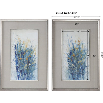 Indigo Florals Framed Art (Set of 2) by Uttermost in multi. Made from fir in a modern style.