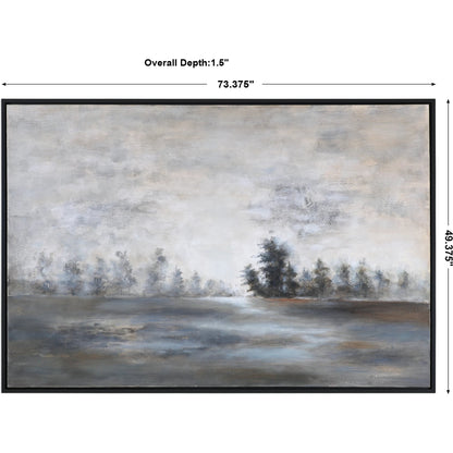 Evening Mist Landscape Art by Uttermost in multi. Made from pine, canvas, acrylic in a cottage & farmhouse style.