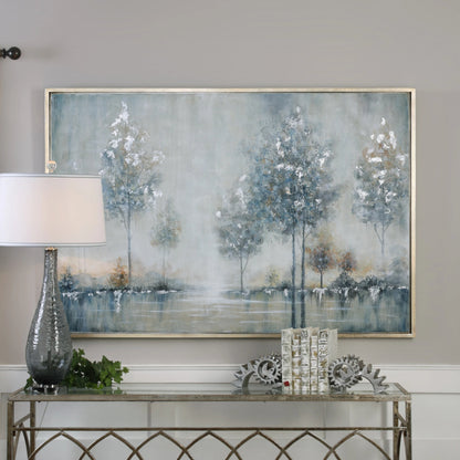 Walk in the Meadow Landscape Art by Uttermost in multi. Made from pine, canvas, acrylic in a modern style.