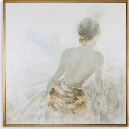Gold Highlights Feminine Art by Uttermost in multi and gold. Made from pine, canvas, acrylic in a transitional style.