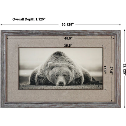 Deep Sleep Bear Print by Uttermost in multi. Made from pine wood, glass in a rustic style.