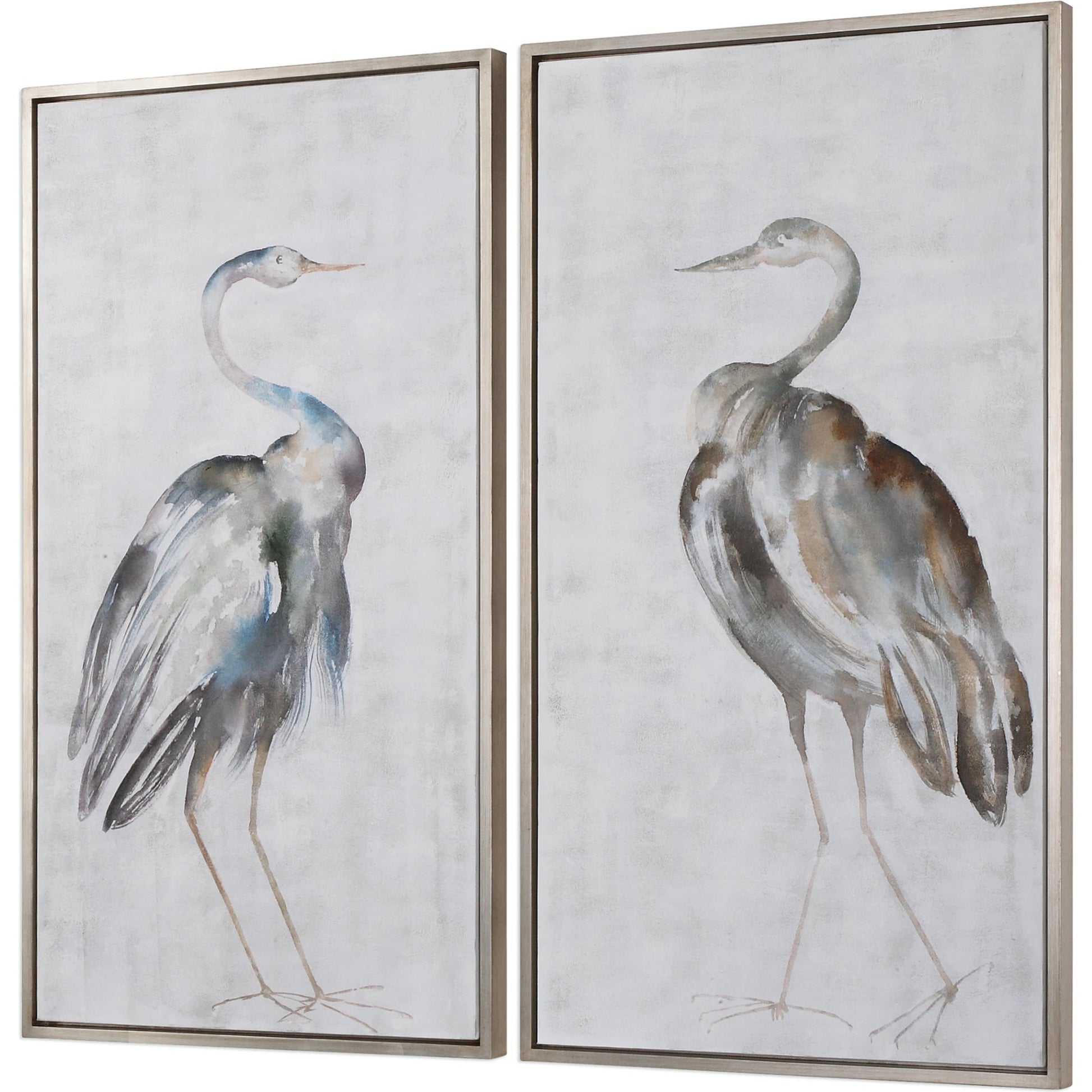 Summer Birds Framed Art (Set of 2) by Uttermost in multi. Made from pine wood, canvas, acrylic in a coastal style.