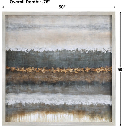 Layers Landscape Art by Uttermost in multi. Made from pine wood, canvas, acrylic in a modern style.