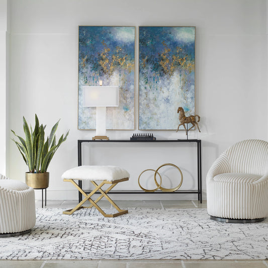 Floating Abstract Art by Uttermost in multi. Made from firwood, fiber canvas in a modern style.