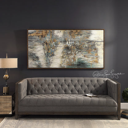 Behind the Falls Abstract Art by Uttermost in multi. Made from fir wood, canvas in a modern style.