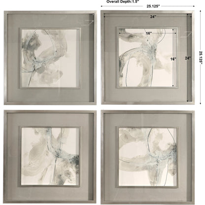 Divination Abstract Art (Set of 4) by Uttermost in multi. Made from pine, glass, mdf, paper in a modern style.