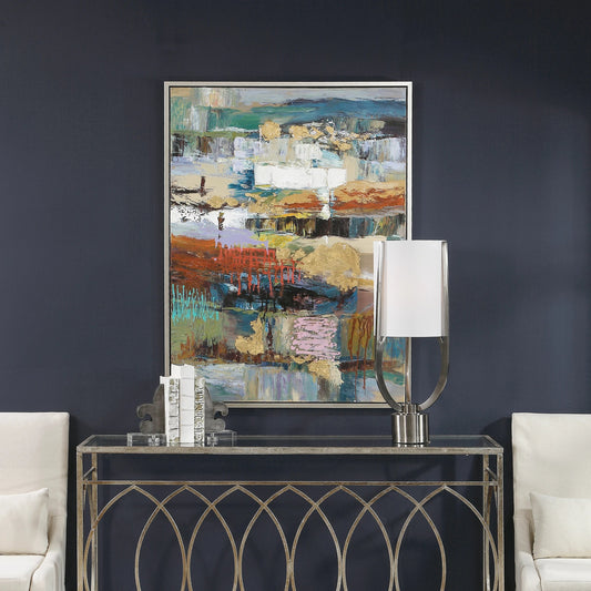 Fiesta Hand Painted Canvas by Uttermost in multi. Made from fir wood, canvas, pu frame in a modern style.