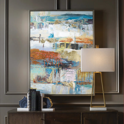 Fiesta Hand Painted Canvas by Uttermost in multi. Made from fir wood, canvas, pu frame in a modern style.