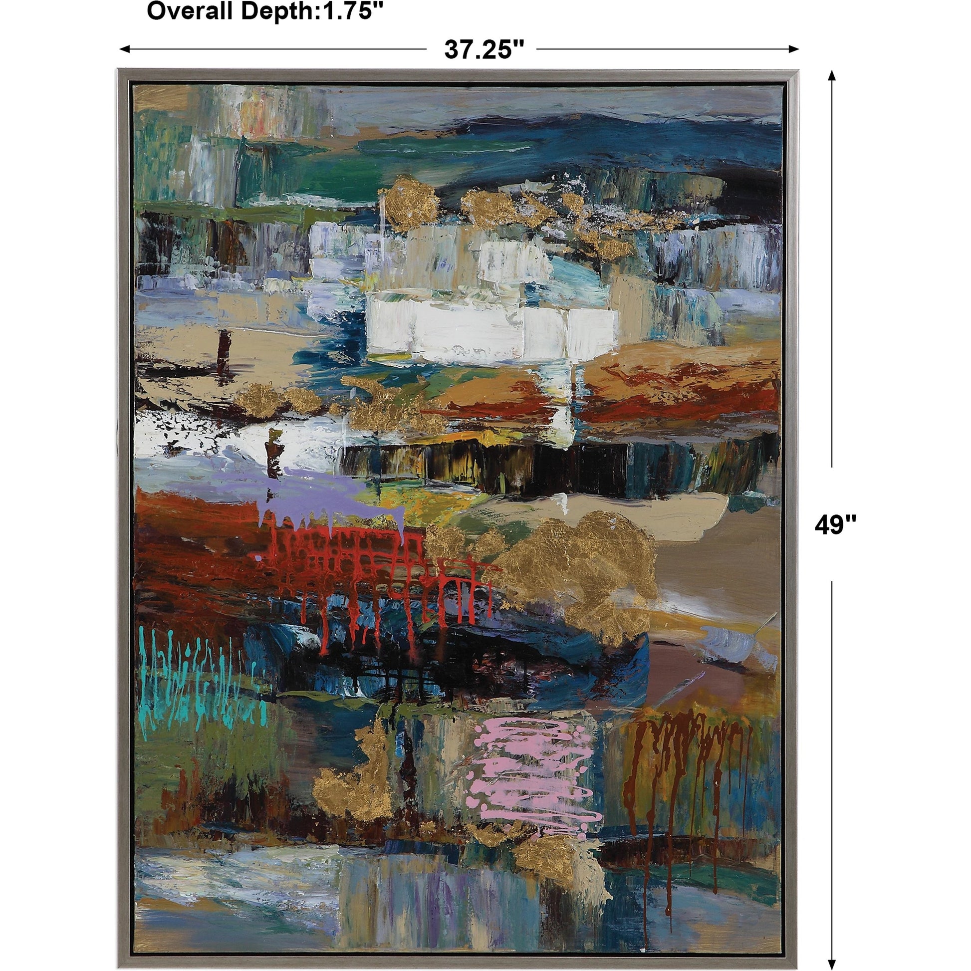 Fiesta Hand Painted Canvas by Uttermost in multi. Made from fir wood, canvas, pu frame in a modern style.