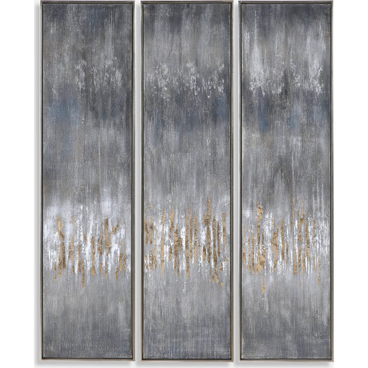 Gray Showers by Uttermost in multi. Made from canvas, pine wood, acrylic in a modern style.