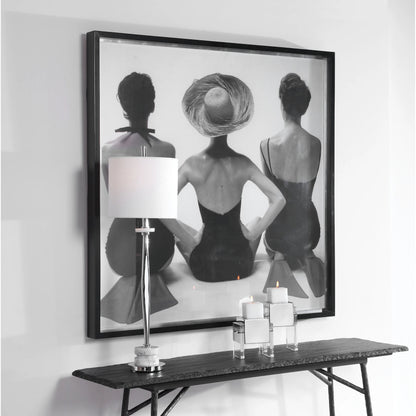 Ladies' Swimwear, 1959 Fashion Print by Uttermost in multi. Made from pine, glass, mdf, paper in a coastal style.