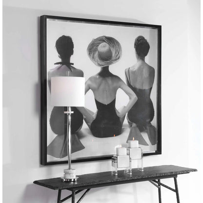 Ladies' Swimwear, 1959 Fashion Print by Uttermost in multi. Made from pine, glass, mdf, paper in a coastal style.